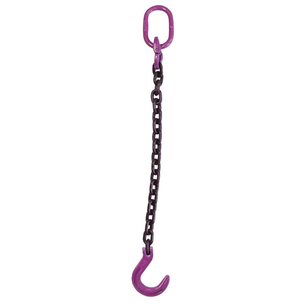 12 inch x 12 foot Single Leg Chain Sling w Foundry Hook Grade 100 image 1 of 3