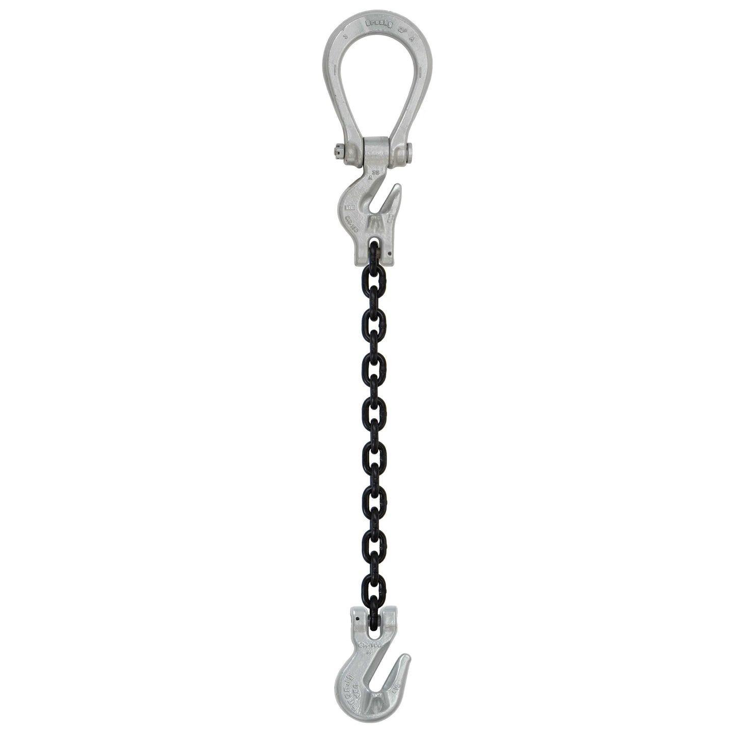12 inch x 5 foot Crosby Adjustable Single Leg Chain Sling w Grab Hook Grade 100 image 1 of 2