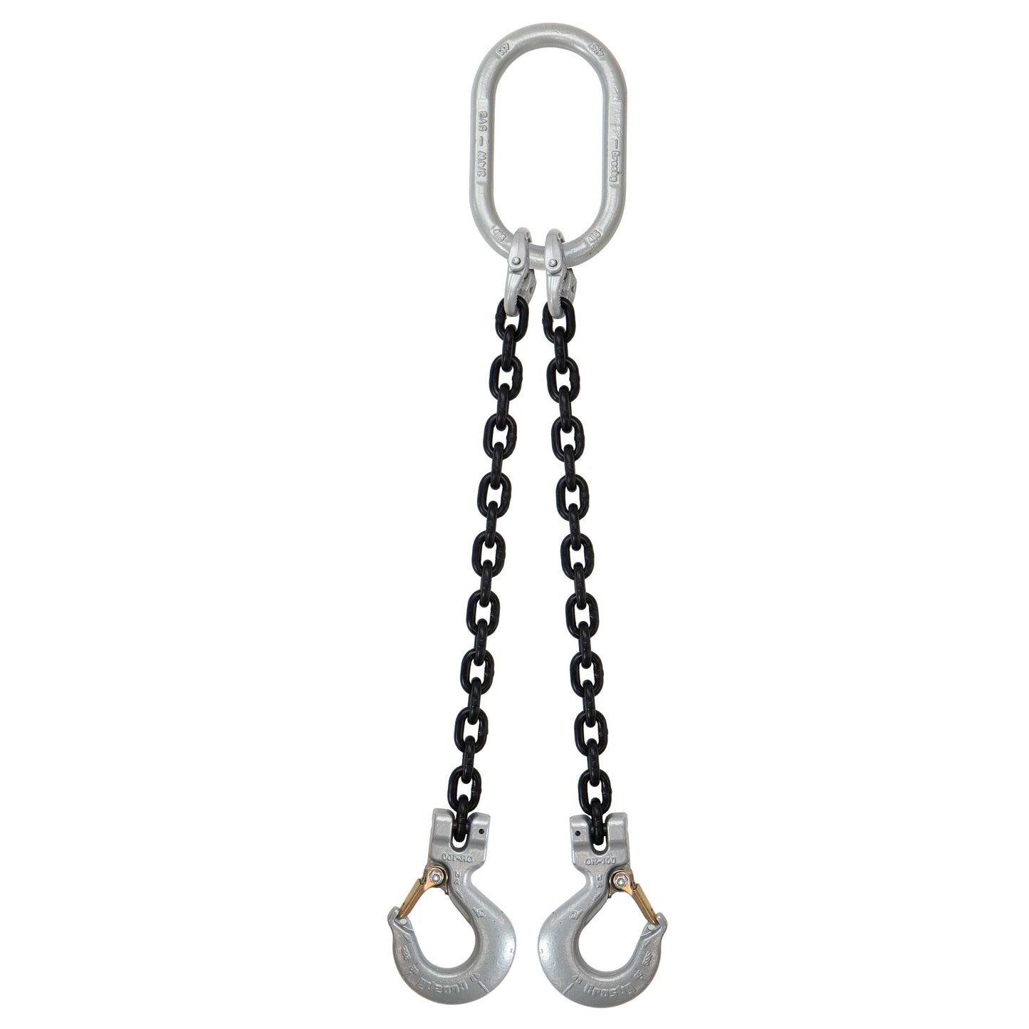 516 inch x 12 foot Crosby 2 Leg Chain Sling w Sling Hooks Grade 100 image 1 of 2