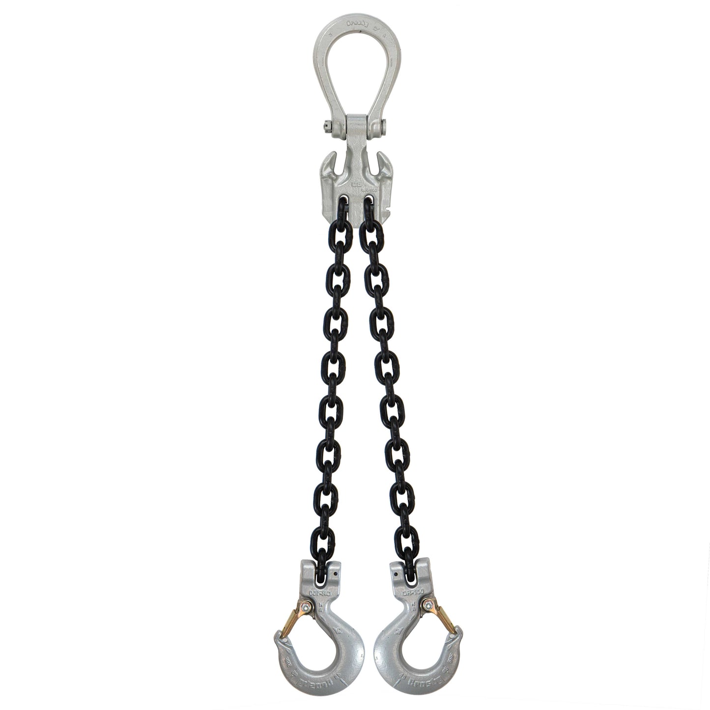 12 inch x 5 foot Crosby Adjustable 2 Leg Chain Sling w Sling Hooks Grade 100 image 1 of 2