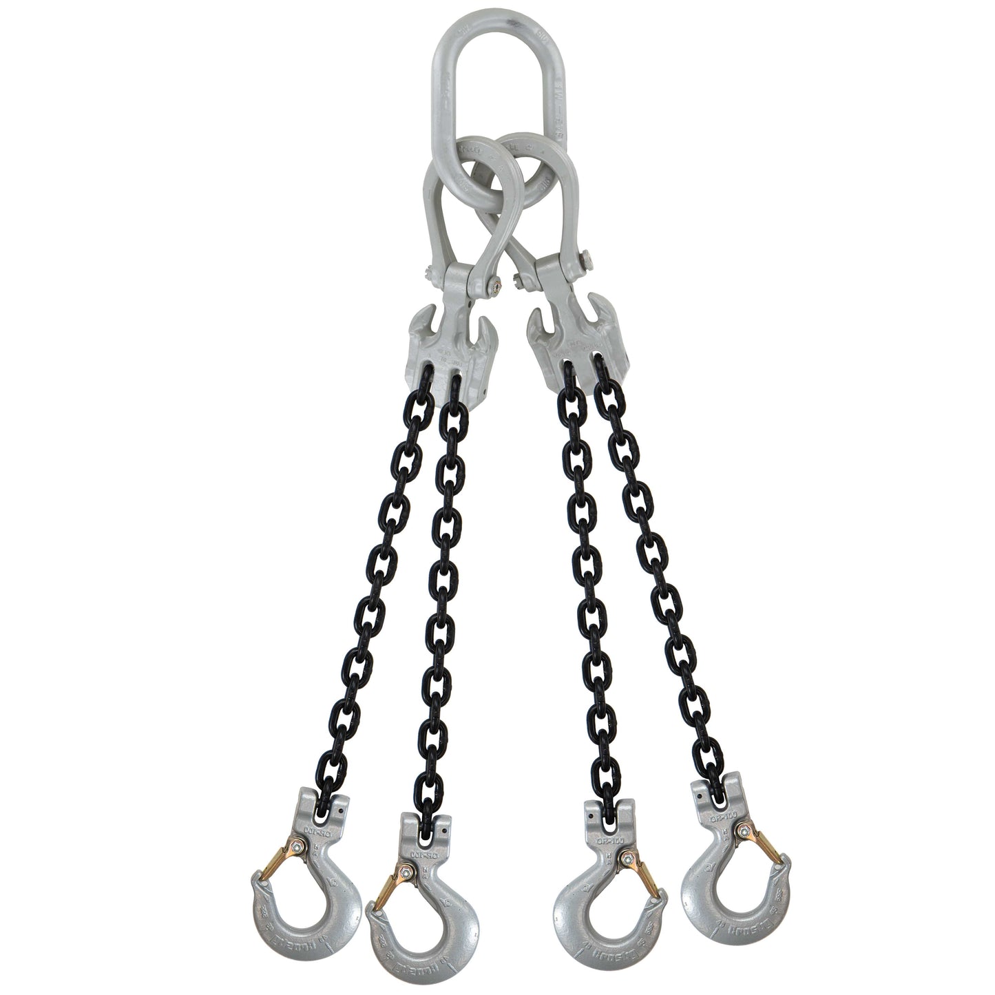 12 inch x 5 foot Crosby Adjustable 4 Leg Chain Sling w Sling Hooks Grade 100 image 1 of 2