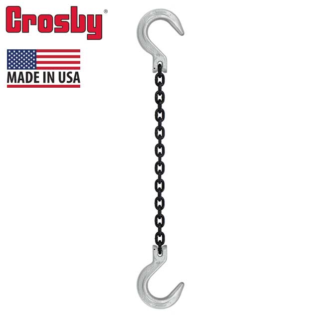 516 inch x 12 foot Crosby Single Leg Chain Sling w Foundry & Foundry Hooks Grade 100 image 2 of 2