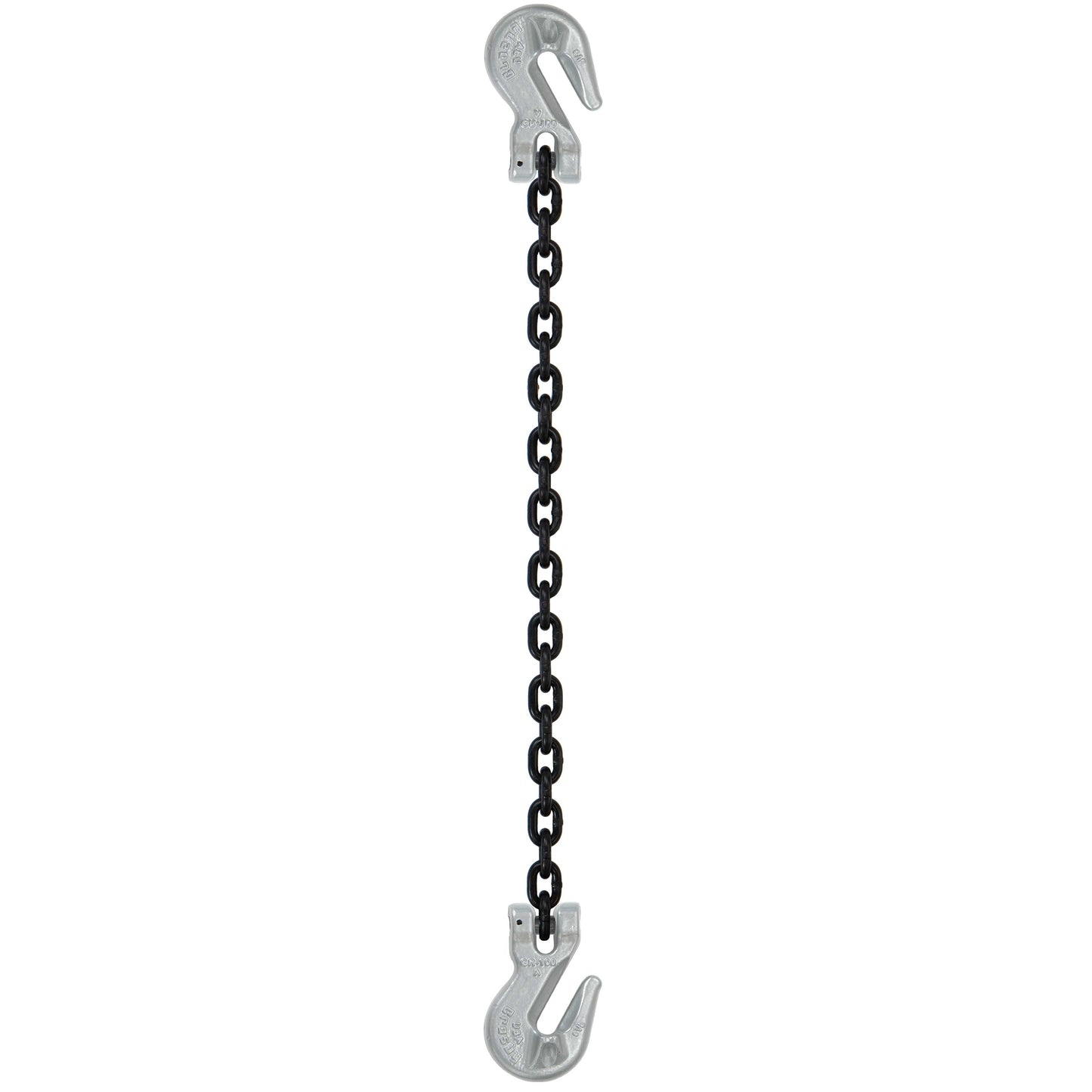 58 inch x 5 foot Crosby Single Leg Chain Sling w Grab & Grab Hooks Grade 100 image 1 of 2