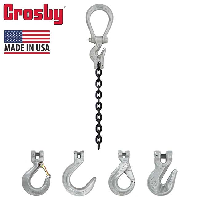 932 inch x 5 foot Crosby Adjustable Single Leg Chain Sling w Grab Hook Grade 100 image 2 of 2