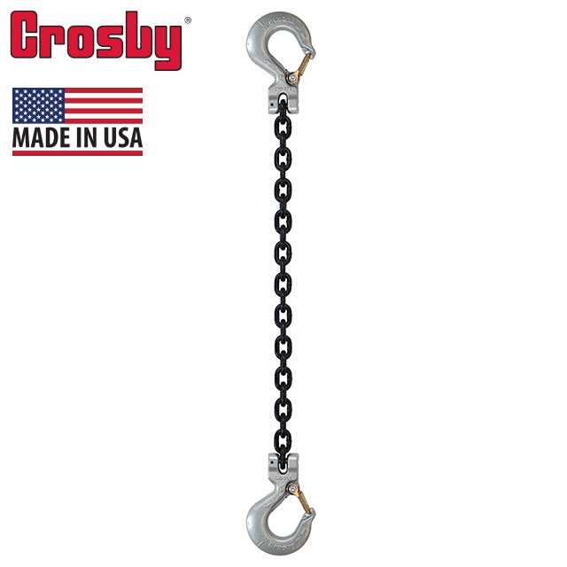 516 inch x 12 foot Crosby Single Leg Chain Sling w Sling & Sling Hooks Grade 100 image 2 of 2