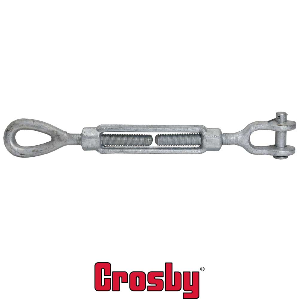 1 inch x 12 inch Crosby Jaw & Eye Galvanized Turnbuckle HG227 image 2 of 2