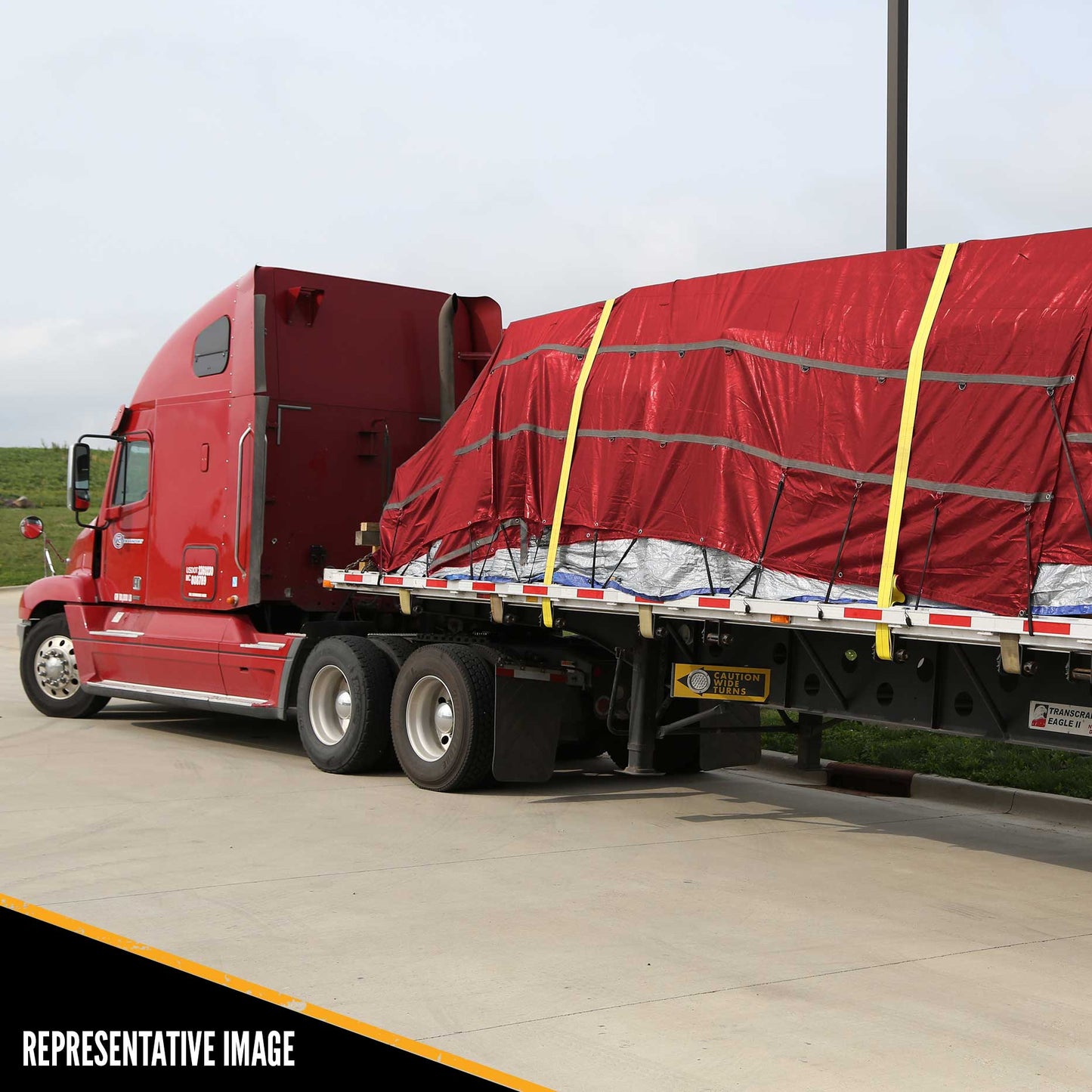 Heavy Duty Steel Tarp 16 foot x 27 foot (4 foot Drop4Sided) 18 oz Red Tarp image 9 of 9