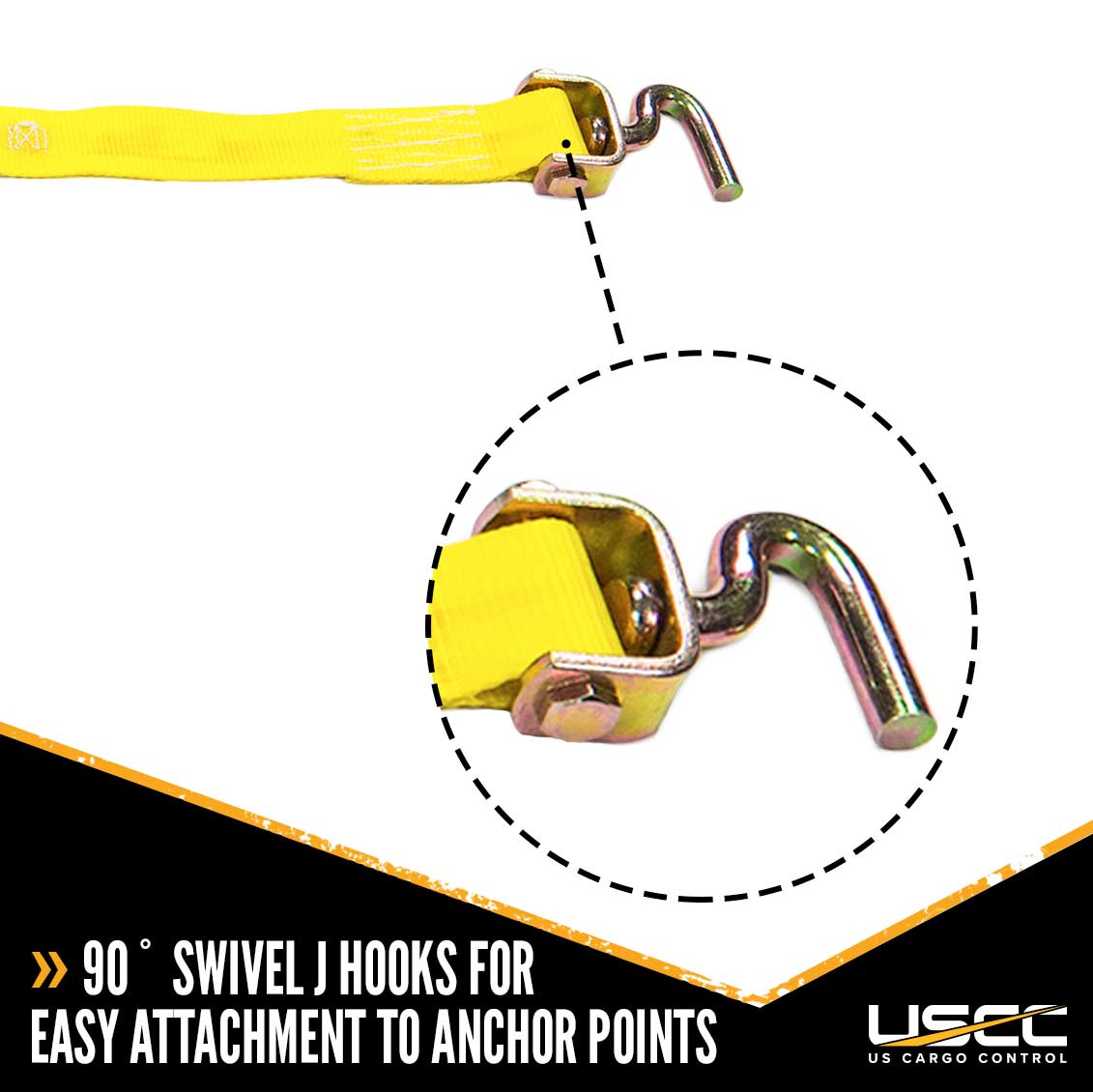 Wheel Bonnet with 3 Swivel J Hooks with 90 degree hook angle & Ratchet image 6 of 8