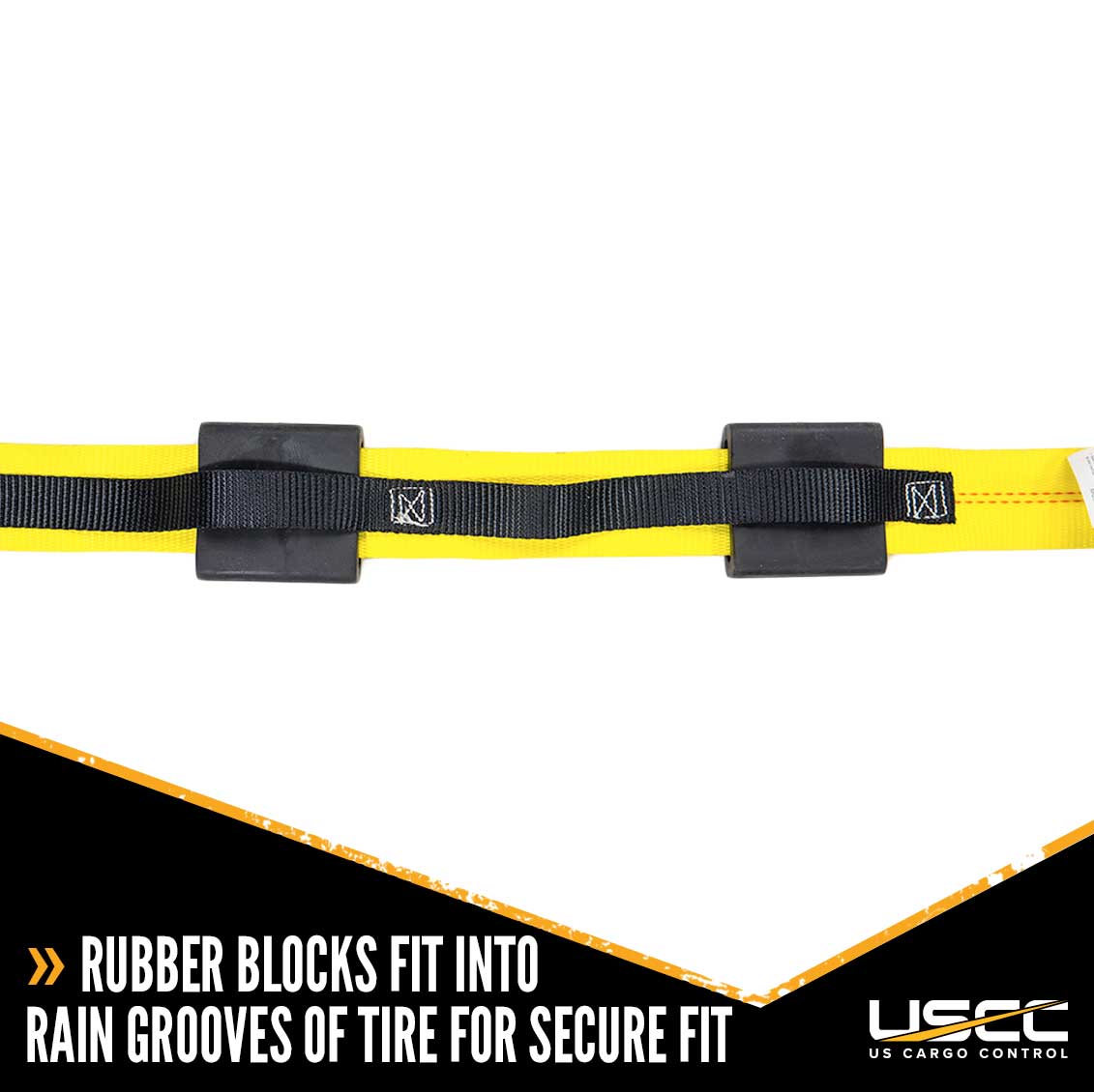Wheel Strap with 3 Swivel J Hooks with 90 degree hook angle Ratchet and 3 Fixed Rubber Cleats image 5 of 9