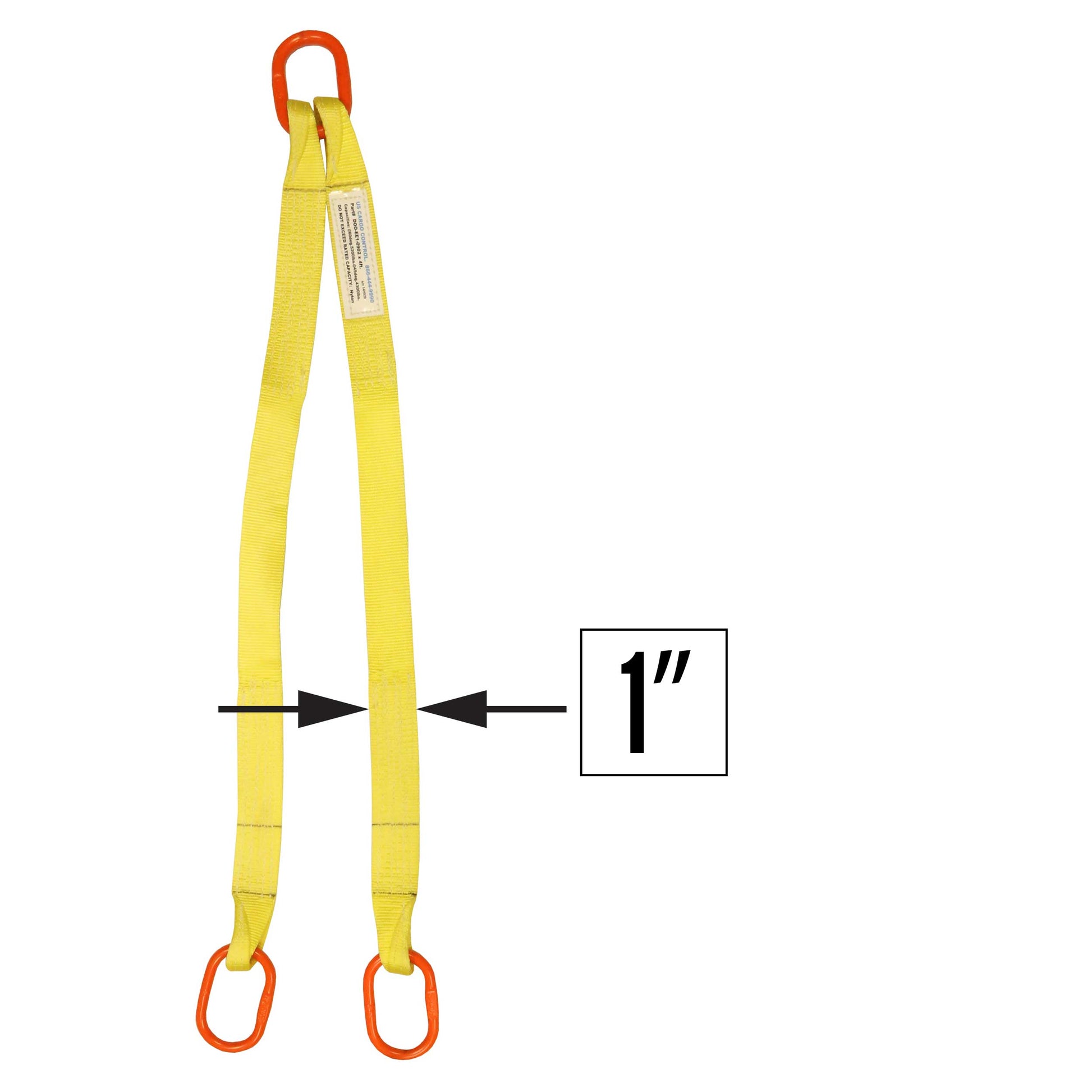 1 inchx7 foot (2 ply) Double Leg Nylon Sling w Master Link Both Ends image 2 of 2