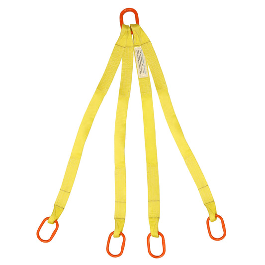 1 inchx8 foot (1 ply) Quad Leg Nylon Sling w Master Link Both Ends image 1 of 2