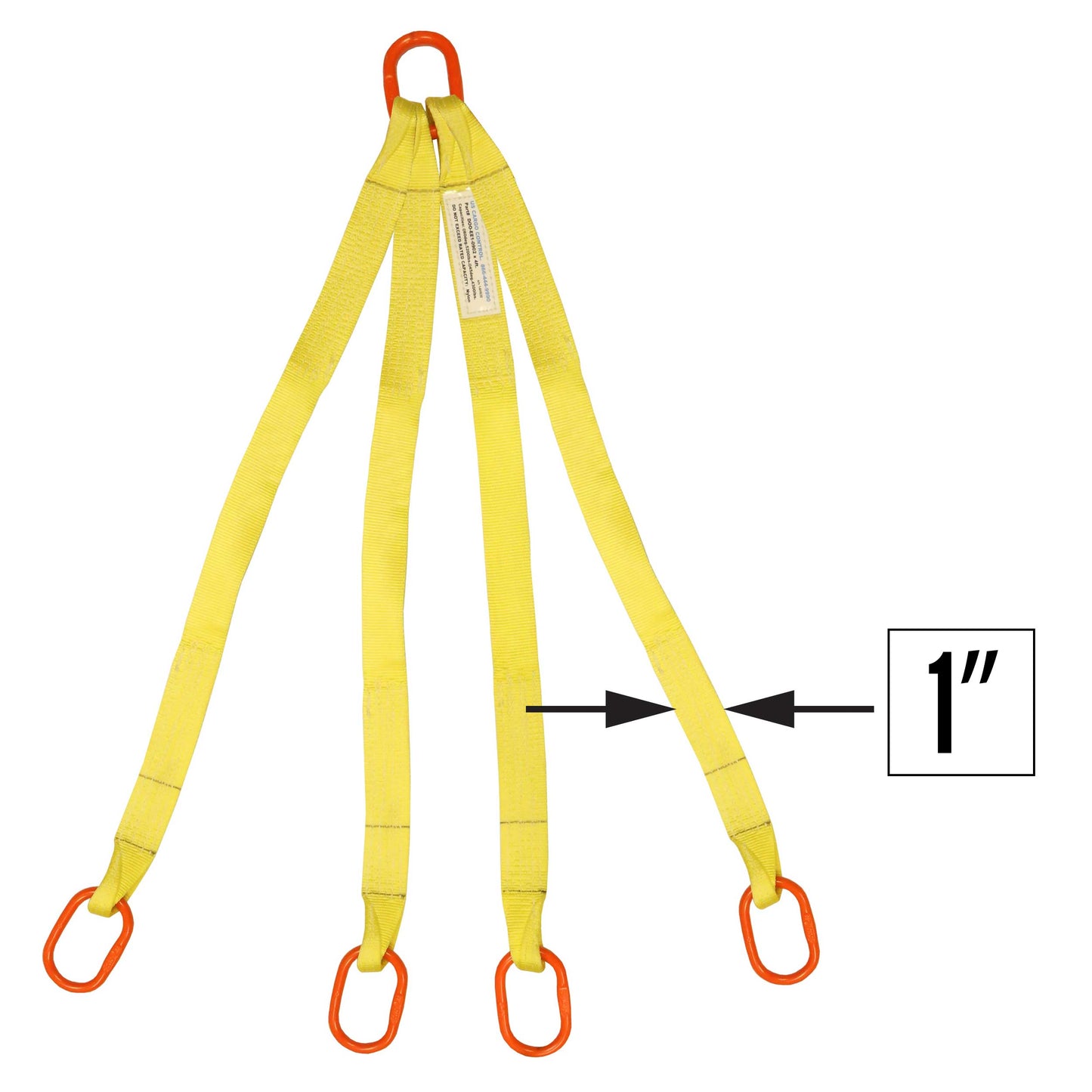 1 inchx3 foot (2 ply) Quad Leg Nylon Sling w Master Link Both Ends image 2 of 2