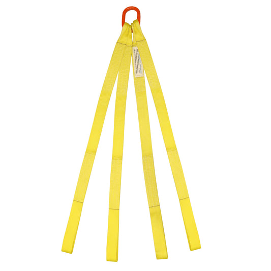 1 inchx3 foot (2 ply) Quad Leg Nylon Sling w Master Link & Sewn Loop image 1 of 2