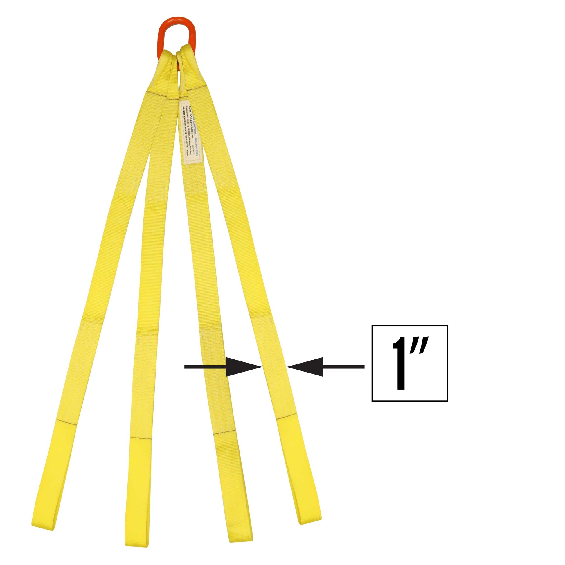 1 inchx5 foot (2 ply) Quad Leg Nylon Sling w Master Link & Sewn Loop image 2 of 2