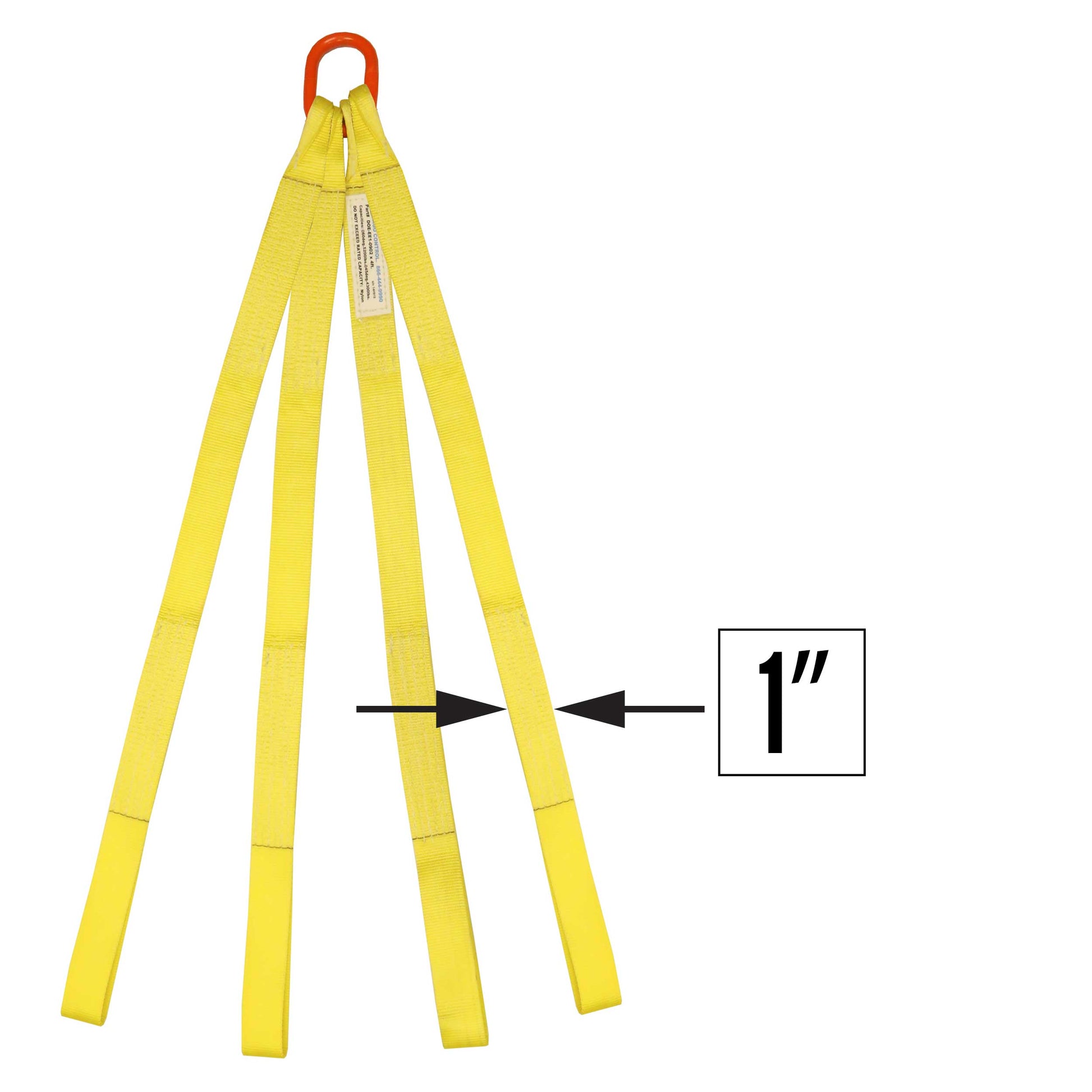 1 inchx20 foot (2 ply) Quad Leg Nylon Sling w Master Link & Sewn Loop image 2 of 2