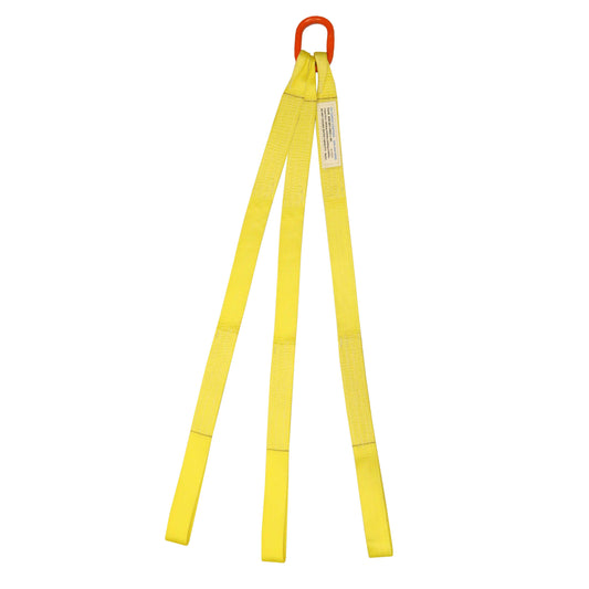 1 inchx14 foot (2 ply) Triple Leg Nylon Sling w Master Link & Sewn Loop image 1 of 2