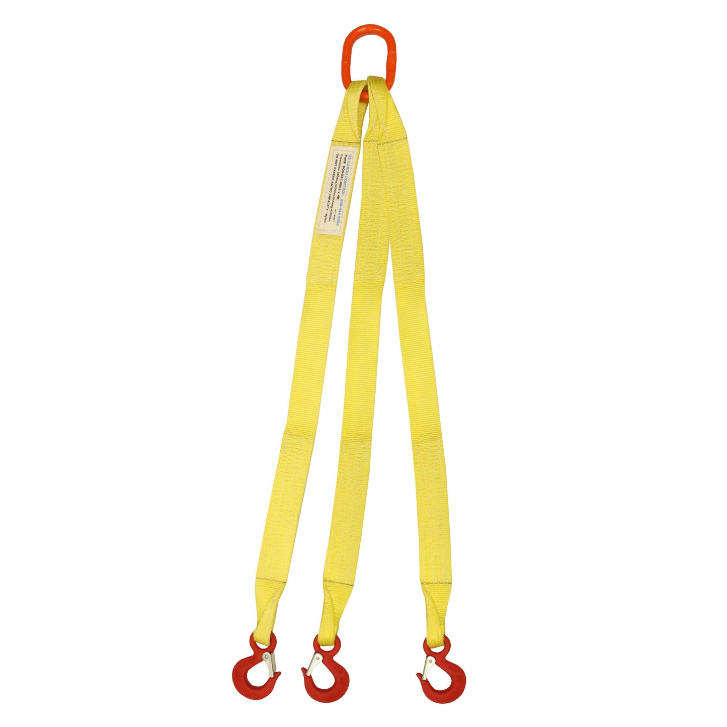 1 inchx6 foot (2 ply) Triple Leg Nylon Sling w Master Link & Sling Hook image 1 of 2