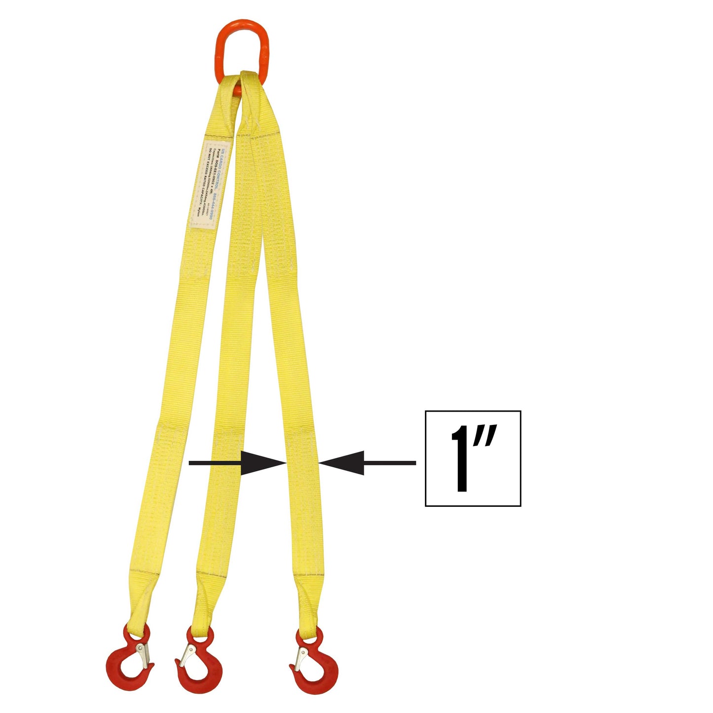 1 inchx6 foot (2 ply) Triple Leg Nylon Sling w Master Link & Sling Hook image 2 of 2