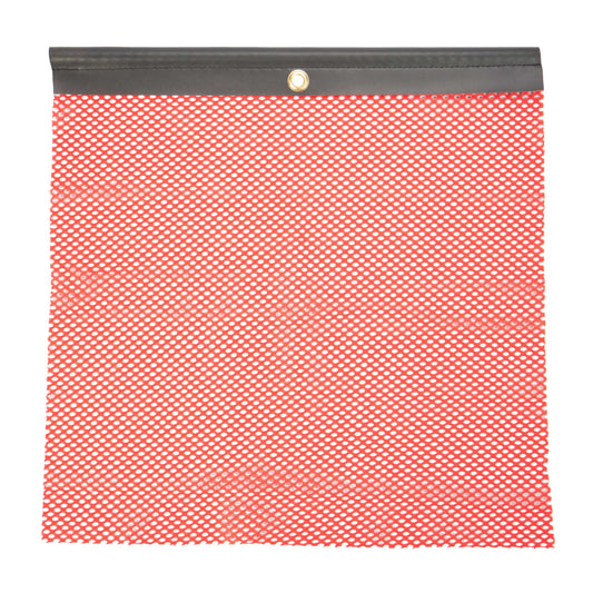Red Jersey Mesh Safety Flag with Vinyl Welt 18 inch x 18 inch DOT Compliant image 1 of 2
