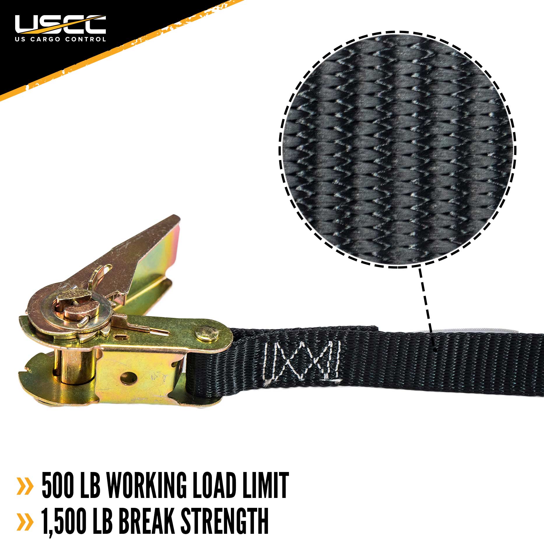 1 inch x 15 foot Black Endless Ratchet Strap image 2 of 9