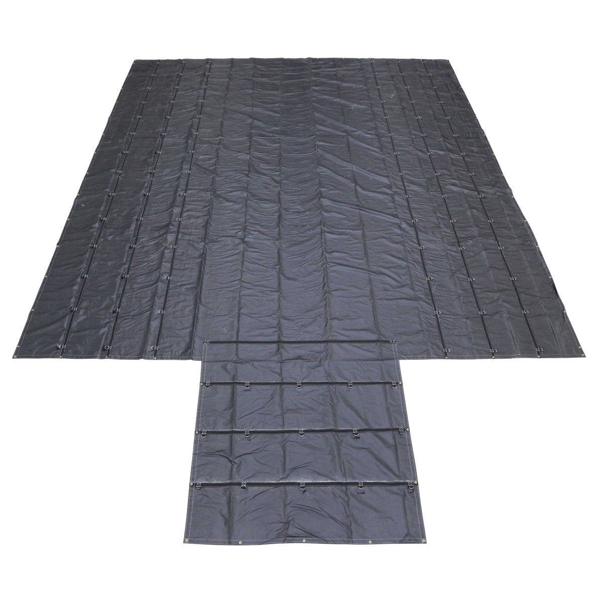 Lightweight Lumber Tarp - 24' x 28' (8' Drop & Flap) - 14 oz. Black Tarp