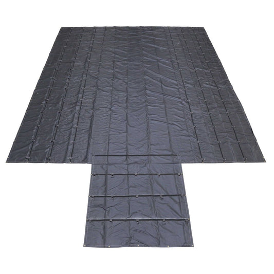 Lightweight Lumber Tarp - 24' x 28' (8' Drop & Flap) - 14 oz. Black Tarp