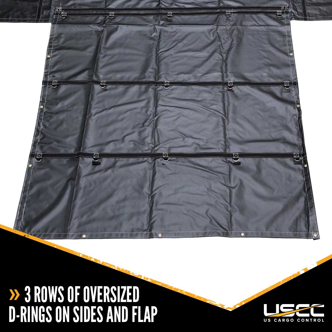 Lightweight Lumber Tarp 24 foot x 28 foot (8 foot Drop & Flap) 14 oz Black Tarp image 5 of 9