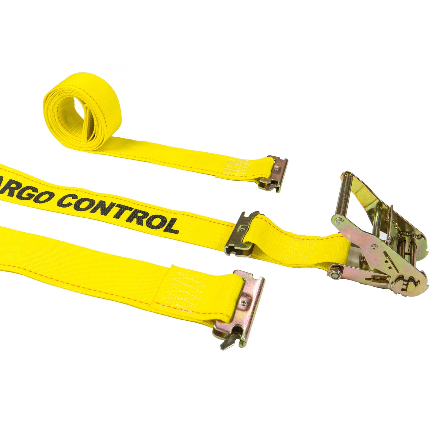 2 inch x 12 foot Yellow ETrack Ratchet Strap wDoubleFitted End image 1 of 10