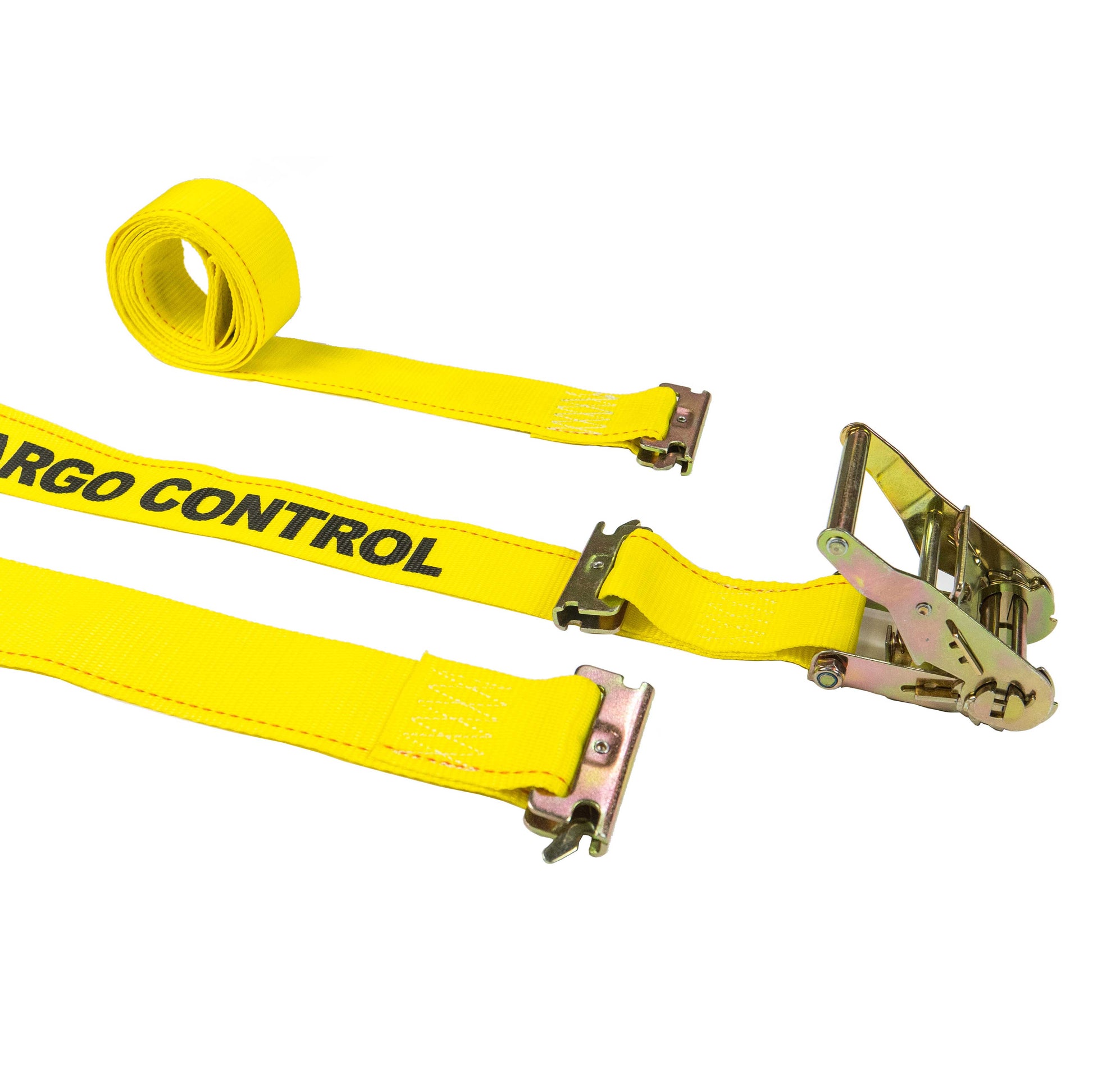 2 inch x 12 foot Yellow ETrack Ratchet Strap wDoubleFitted End image 1 of 10