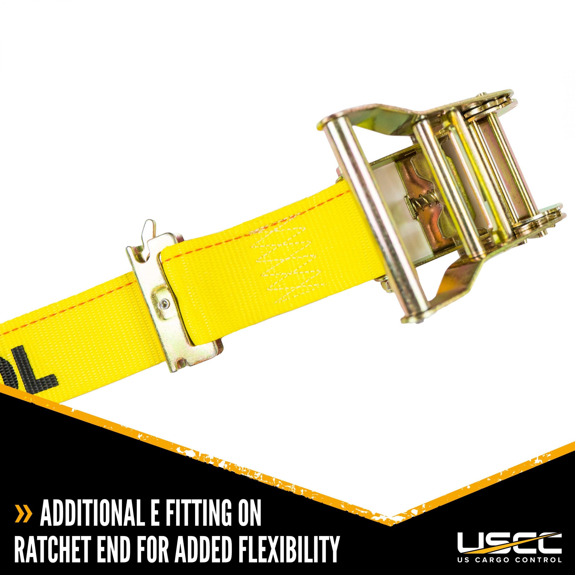 2 inch x 12 foot Yellow ETrack Ratchet Strap wDoubleFitted End image 5 of 10