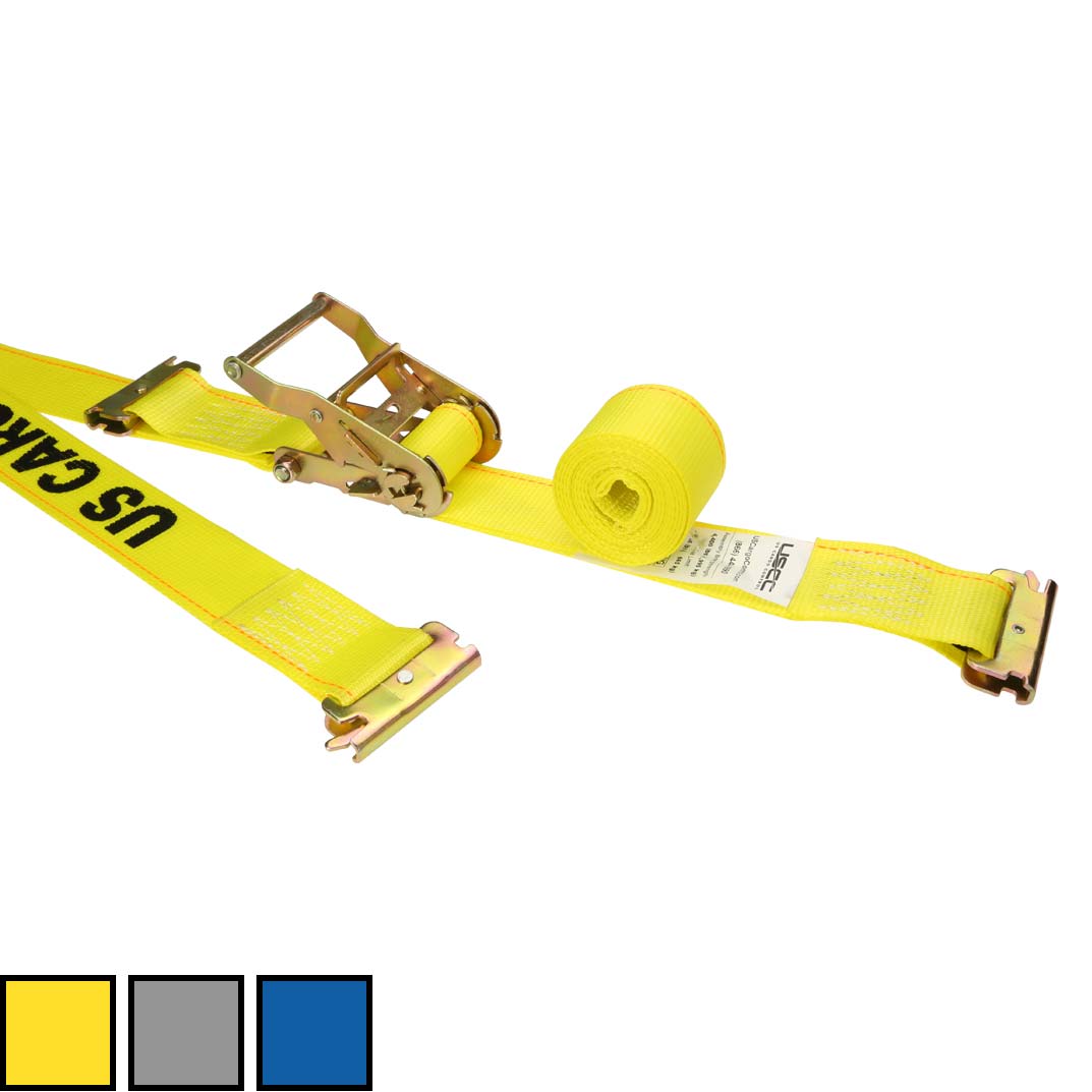 2 inch x 12 foot Yellow ETrack Ratchet Strap wDoubleFitted End image 10 of 10
