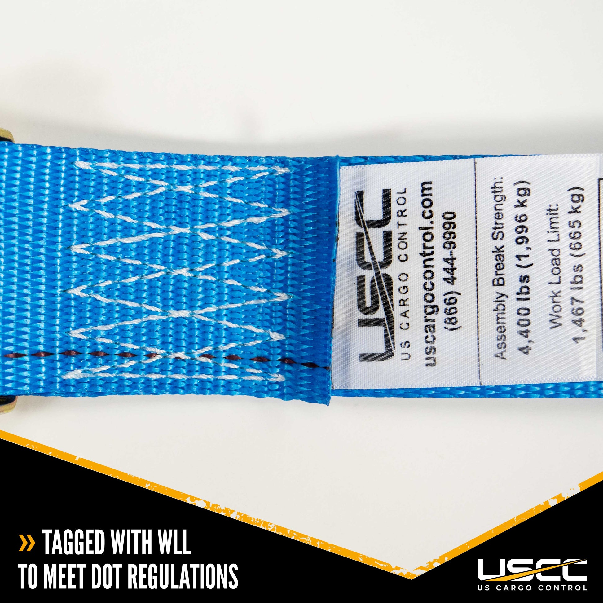 2 inch x 20 foot Blue ETrack Ratchet Strap w DoubleFitted End image 7 of 9