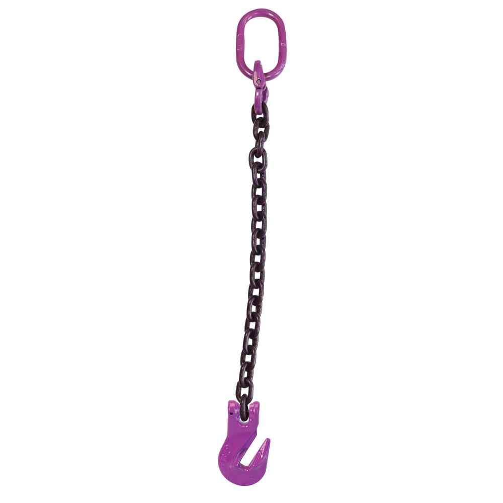 34 inch x 6 foot Single Leg Chain Sling w Grab Hook Grade 100 image 1 of 3