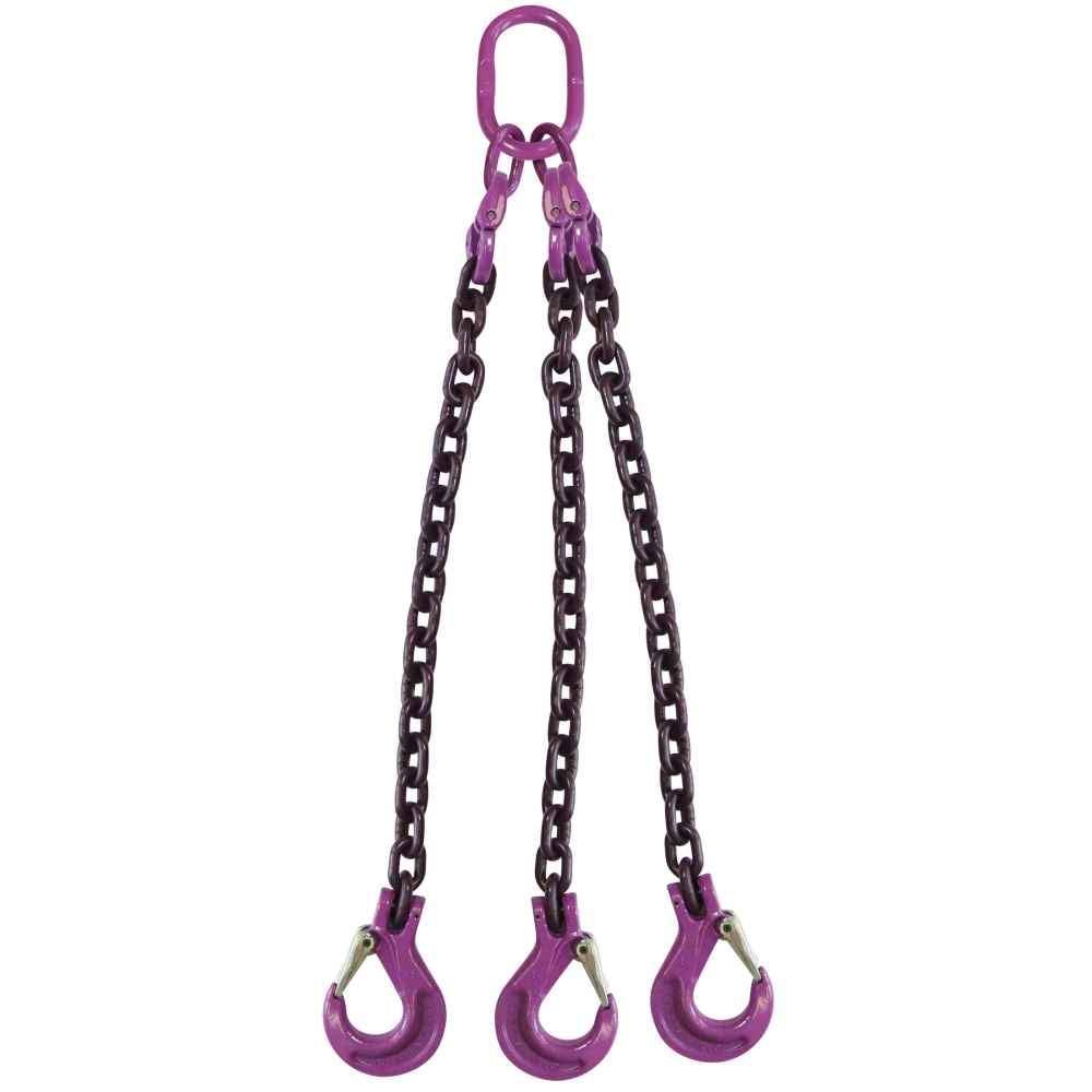 34 inch x 6 foot 3 Leg Chain Sling w Sling Hooks Grade 100 image 1 of 3