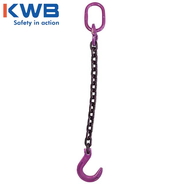 38 inch x 12 foot Single Leg Chain Sling w Foundry Hook Grade 100 image 3 of 3