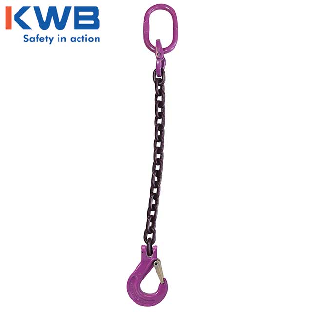 12 inch x 8 foot Single Leg Chain Sling w Sling Hook Grade 100 image 3 of 3