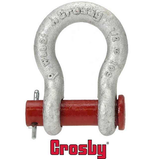 Crosby&reg Anchor Shackle Round Pin 716 inch G213 15 Ton image 2 of 2