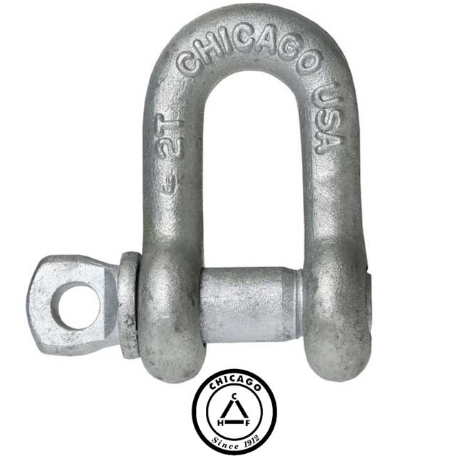 Screw Pin Chain Shackle Chicago Hardware 58 inch Galvanized Steel 325 Ton image 2 of 2