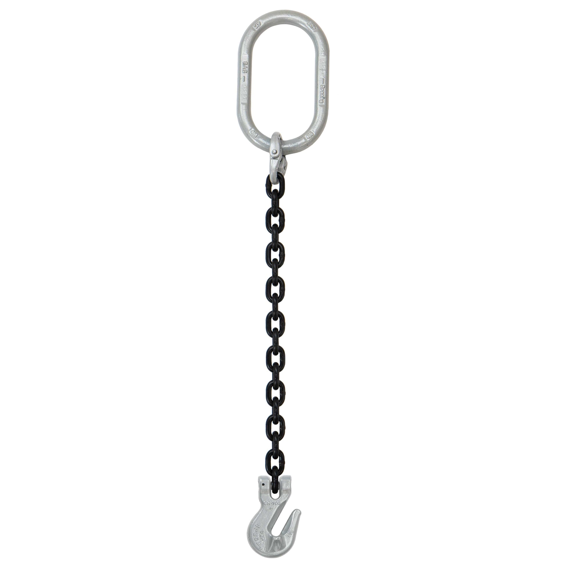 58 inch x 12 foot Crosby Single Leg Chain Sling w Grab Hook Grade 100 image 1 of 2