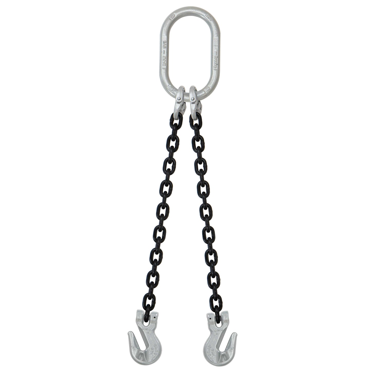 12 inch x 12 foot Crosby 2 Leg Chain Sling w Grab Hooks Grade 100 image 1 of 2