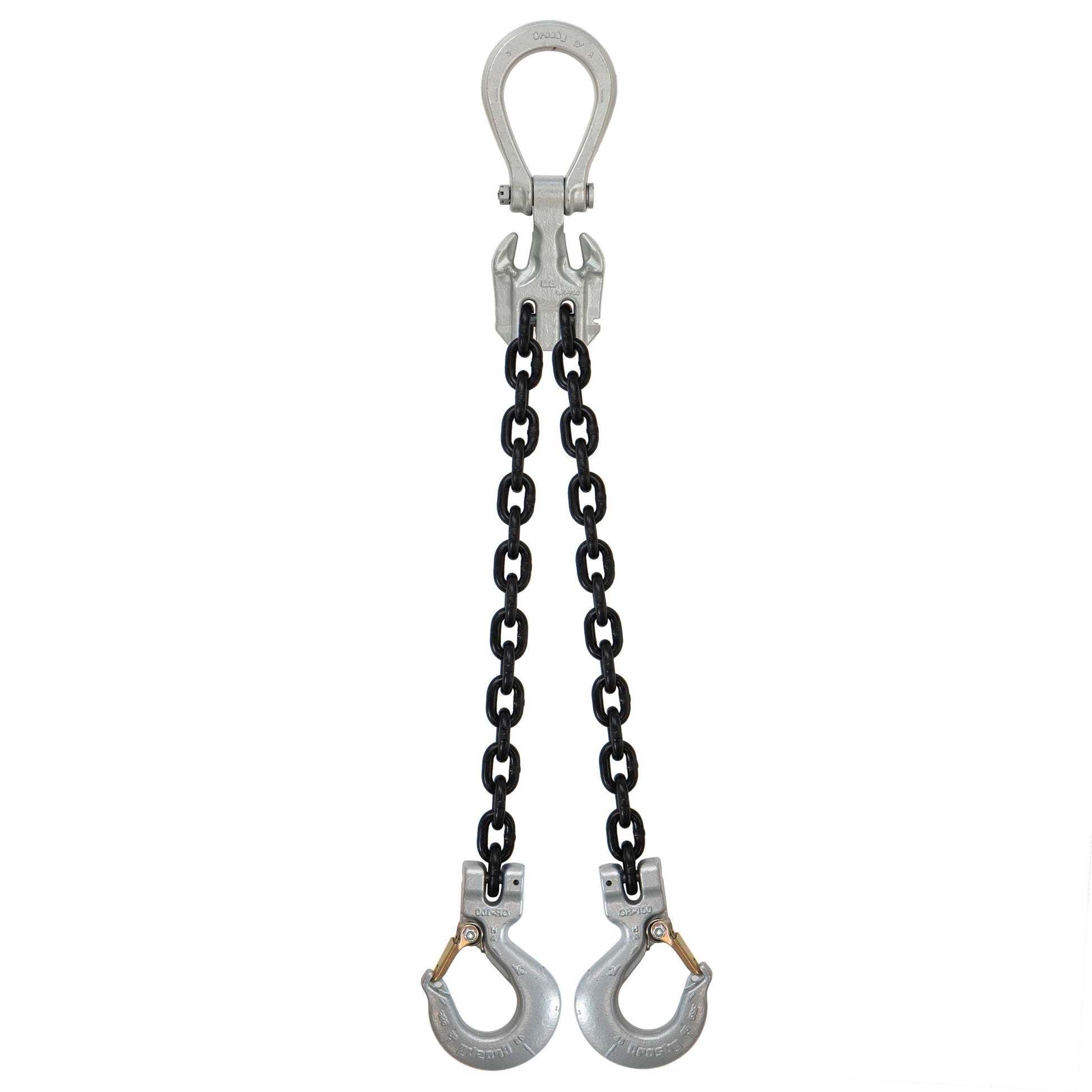 12 inch x 5 foot Crosby Adjustable 2 Leg Chain Sling w Sling Hooks Grade 100 image 1 of 2