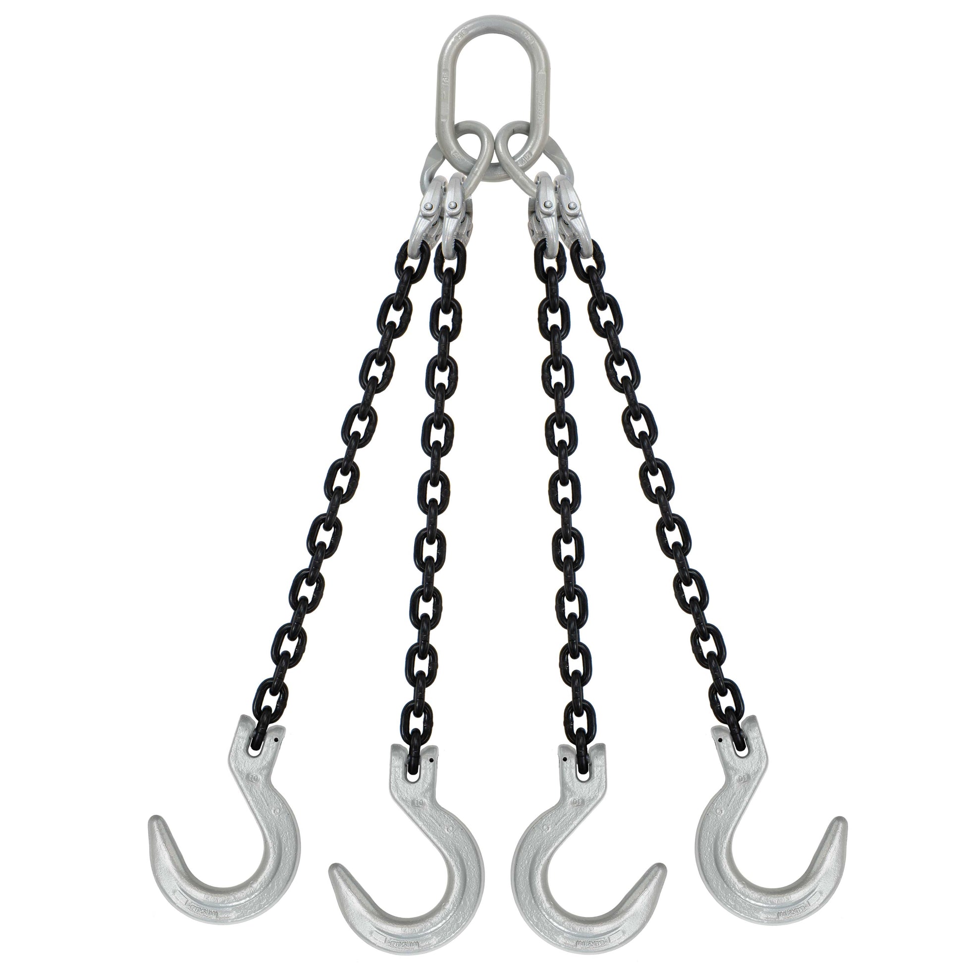 38 inch x 12 foot Crosby 4 Leg Chain Sling w Foundry Hooks Grade 100 image 1 of 2