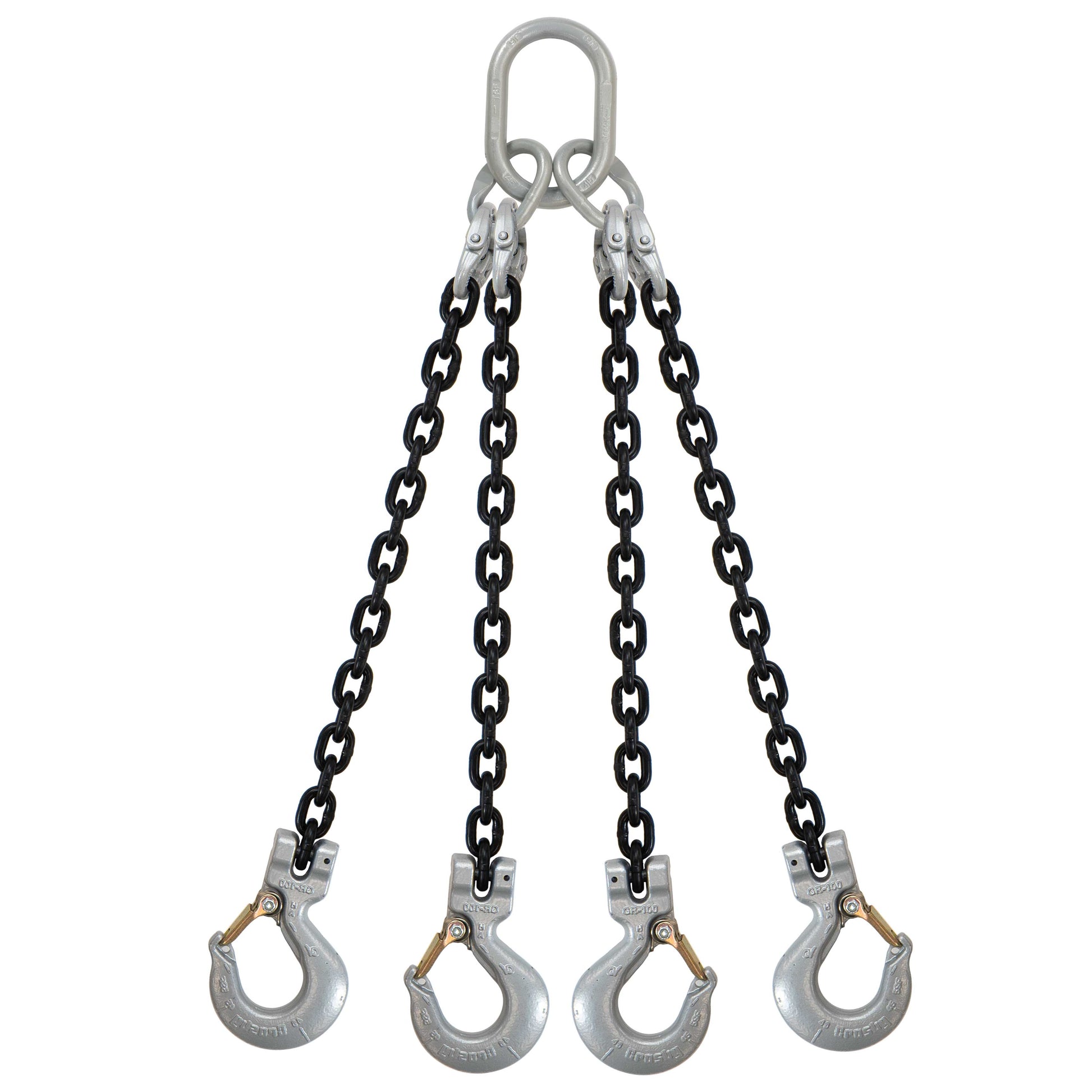 38 inch x 12 foot Crosby 4 Leg Chain Sling w Sling Hooks Grade 100 image 1 of 2