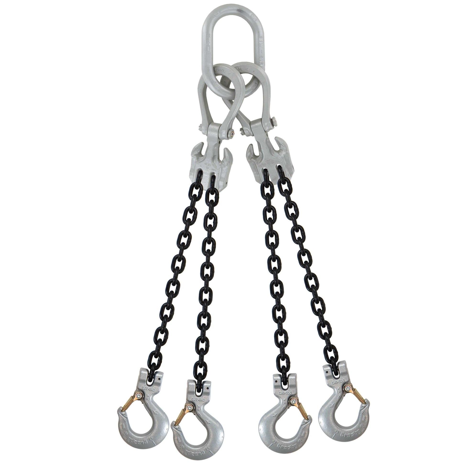 12 inch x 5 foot Crosby Adjustable 4 Leg Chain Sling w Sling Hooks Grade 100 image 1 of 2