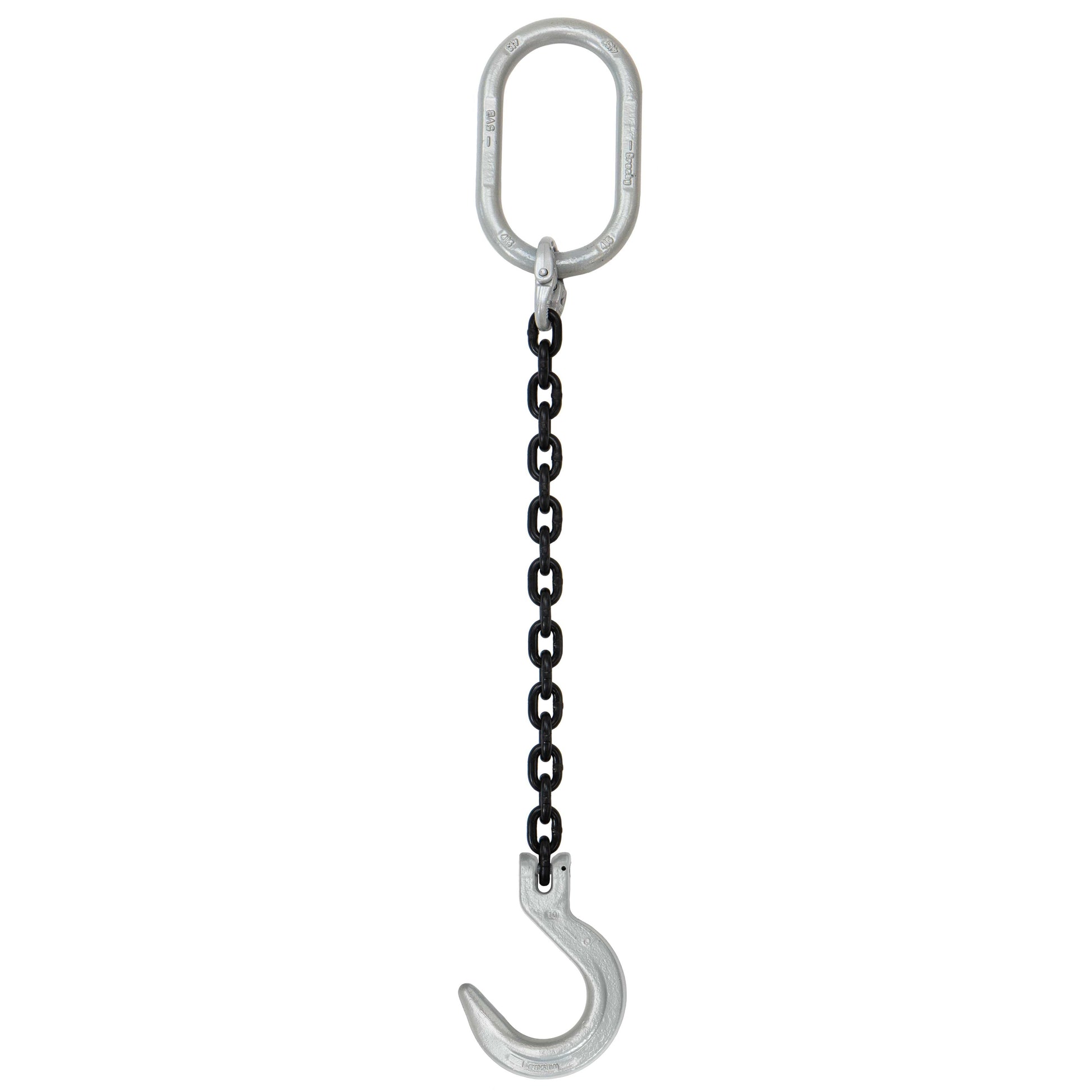 516 inch x 12 foot Crosby Single Leg Chain Sling w Foundry Hook Grade 100 image 1 of 2