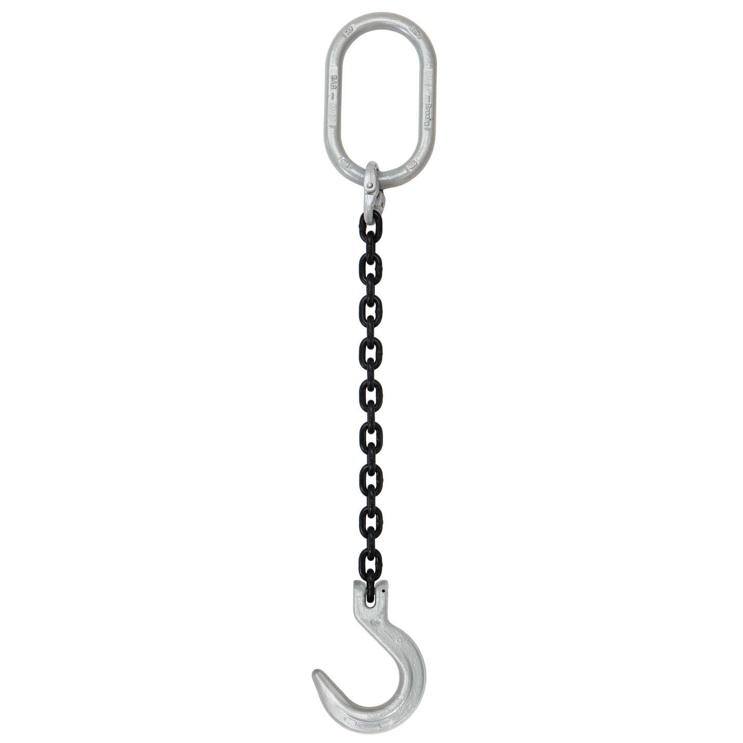12 inch x 8 foot Crosby Single Leg Chain Sling w Foundry Hook Grade 100 image 1 of 2