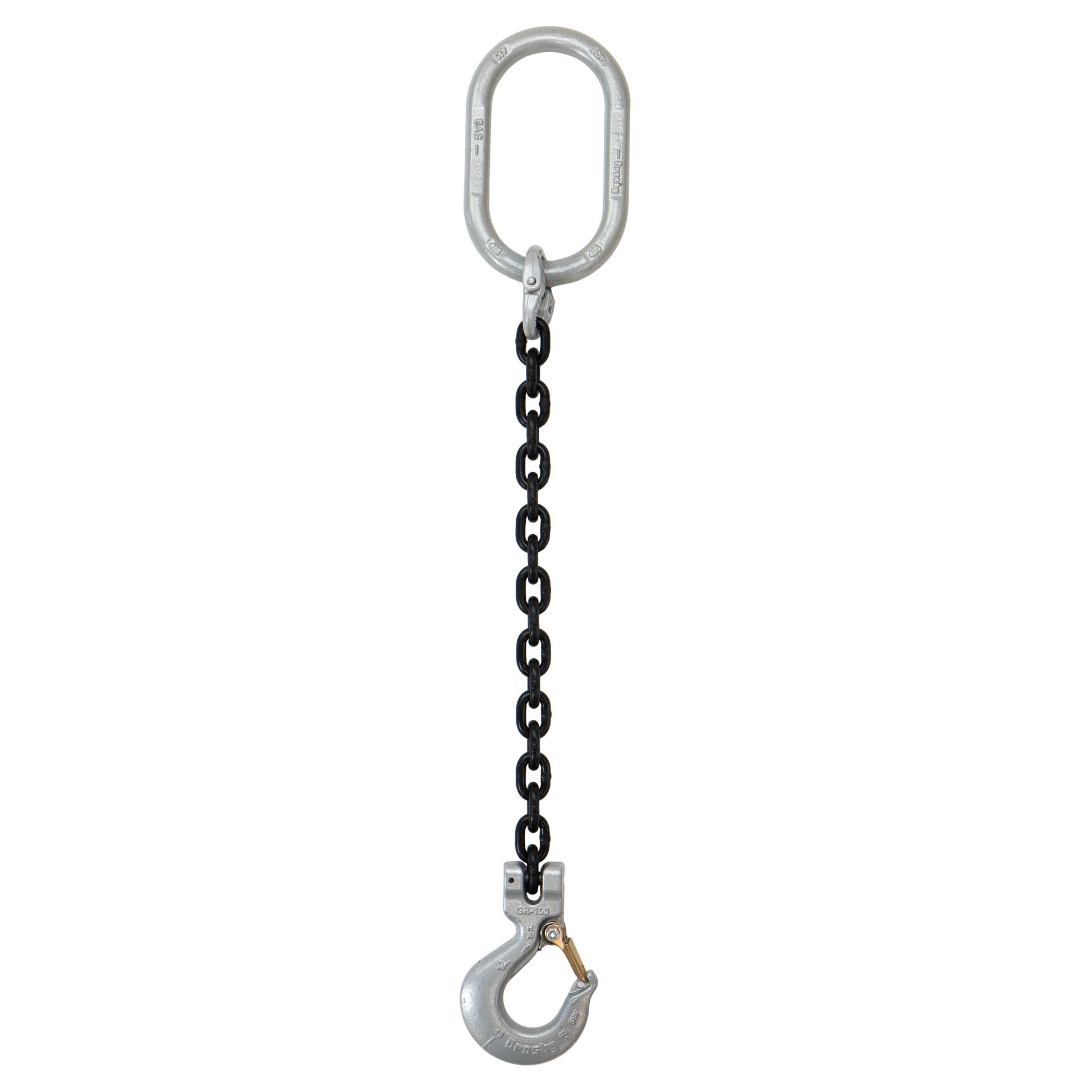 38 inch x 12 foot Crosby Single Leg Chain Sling w Sling Hook Grade 100 image 1 of 2