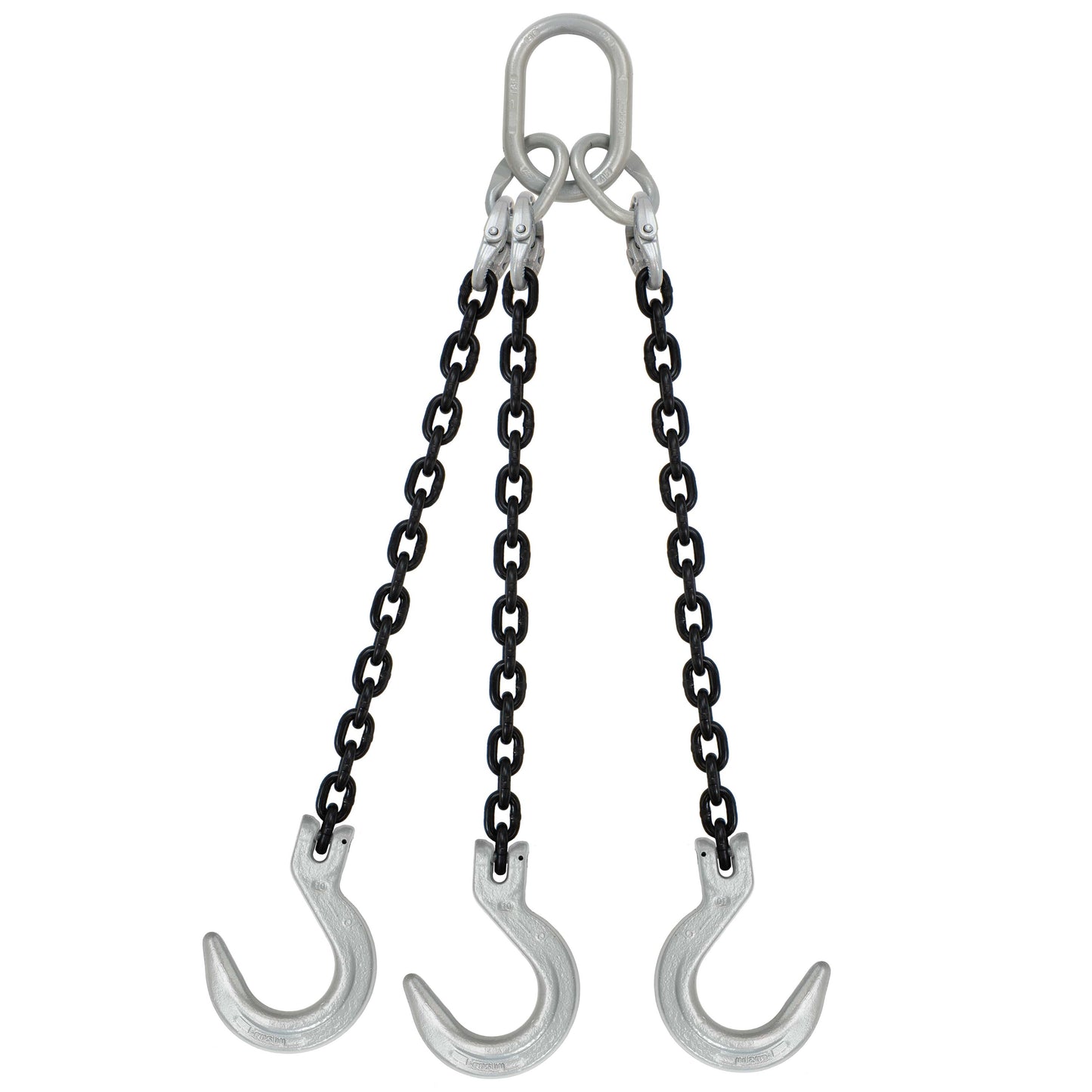 12 inch x 8 foot Crosby 3 Leg Chain Sling w Foundry Hooks Grade 100 image 1 of 2
