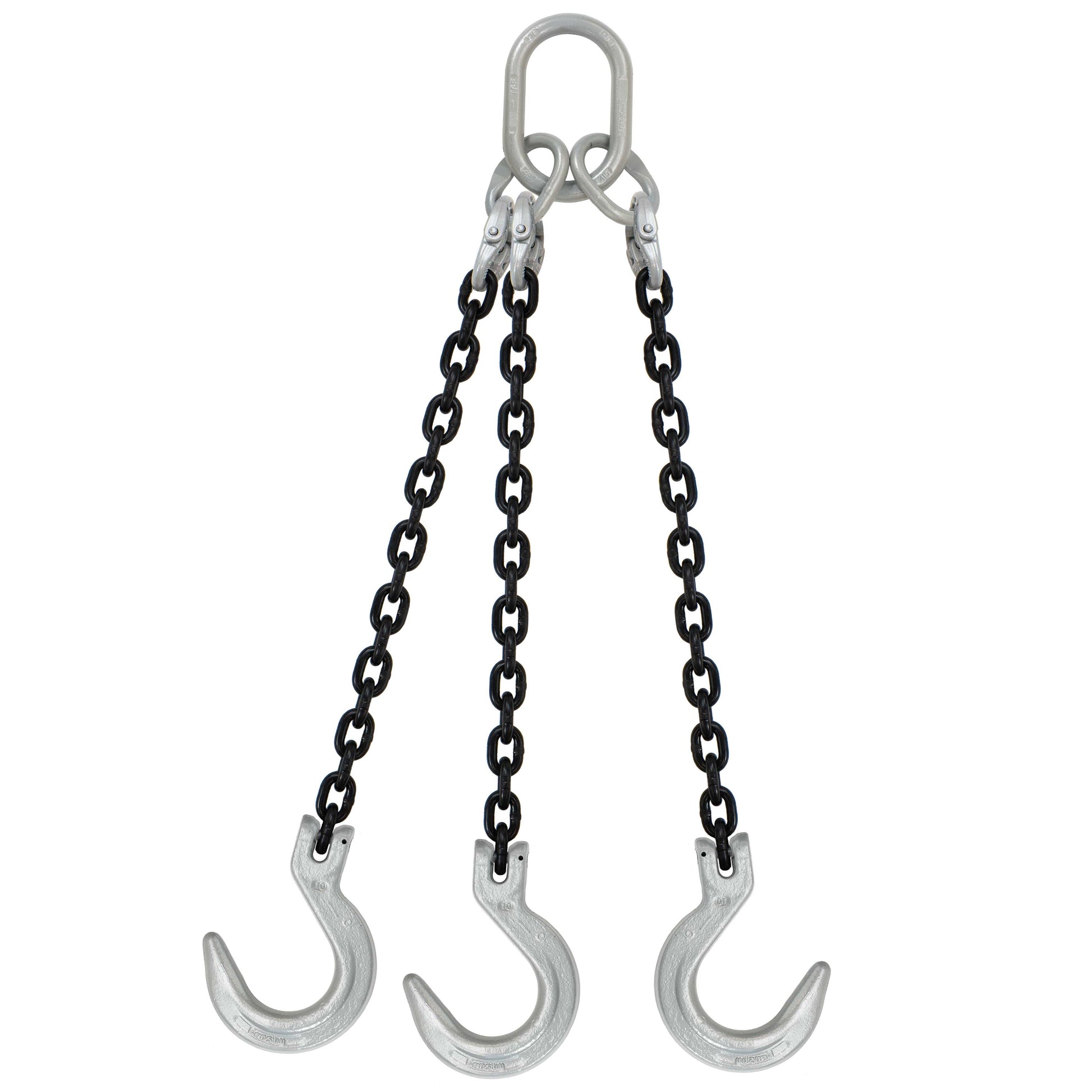 12 inch x 8 foot Crosby 3 Leg Chain Sling w Foundry Hooks Grade 100 image 1 of 2