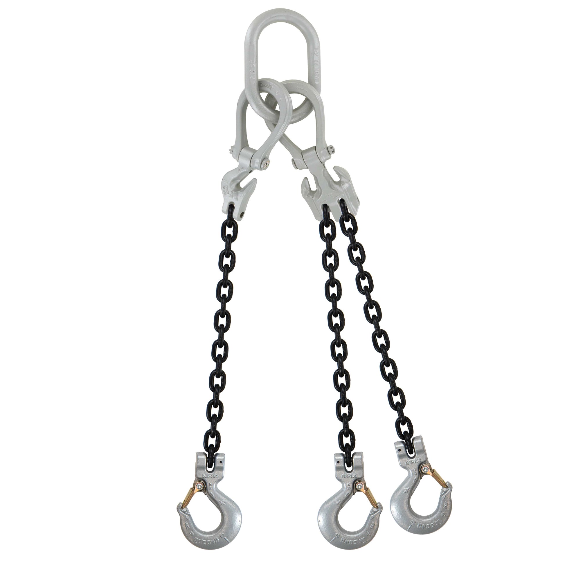 38 inch x 5 foot Crosby Adjustable 3 Leg Chain Sling w Sling Hooks Grade 100 image 1 of 2